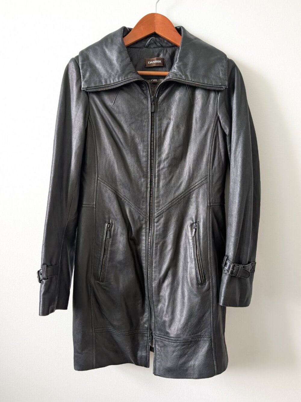 DANIER Genuine Leather Long Coat with Thinsulate Lining | XS